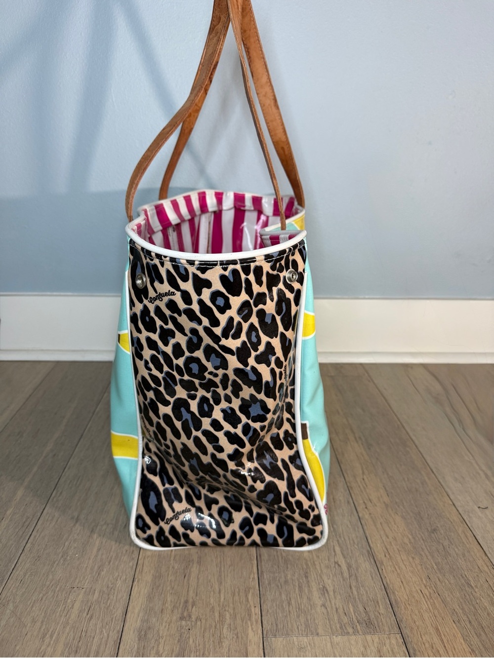 Consuela Jumbo Bag Banana Leopard Print Fully Lined Oversized Tote - Picture 3 of 14